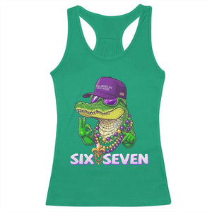 Mardi Gras Alligator Racerback Tank Top Funny Six Seven MAGA Political Meme TS14 Irish Green Print Your Wear