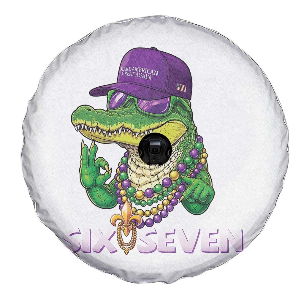 Mardi Gras Alligator Spare Tire Cover Funny Six Seven MAGA Political Meme TS14 Print Your Wear