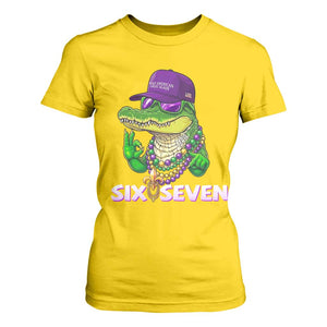 Mardi Gras Alligator T Shirt For Women Funny Six Seven MAGA Political Meme TS14 Daisy Print Your Wear