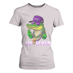 Mardi Gras Alligator T Shirt For Women Funny Six Seven MAGA Political Meme TS14 Ice Gray Print Your Wear