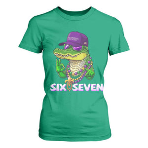 Mardi Gras Alligator T Shirt For Women Funny Six Seven MAGA Political Meme TS14 Irish Green Print Your Wear
