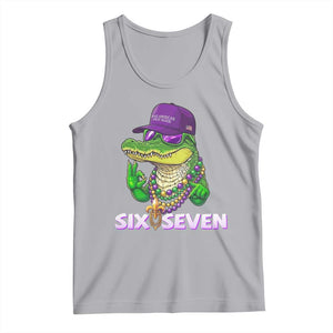 Mardi Gras Alligator Tank Top Funny Six Seven MAGA Political Meme TS14 Athletic Heather Print Your Wear