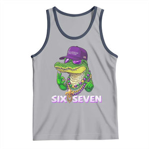 Mardi Gras Alligator Tank Top Funny Six Seven MAGA Political Meme TS14 Athletic Heather Navy Print Your Wear