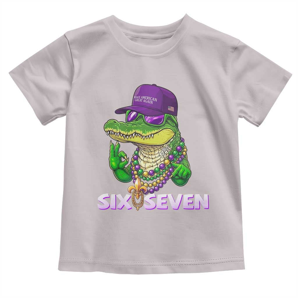 Mardi Gras Alligator Toddler T Shirt Funny Six Seven MAGA Political Meme TS14 Ice Gray Print Your Wear