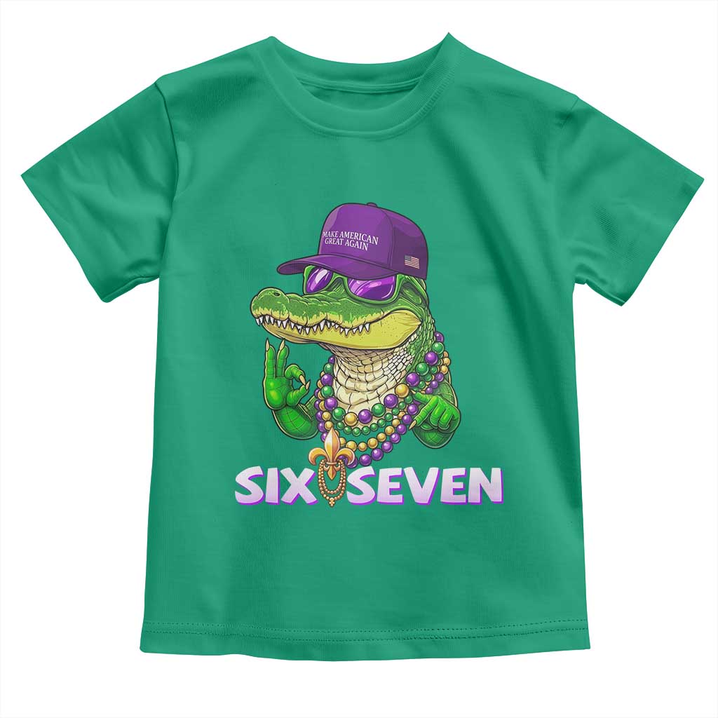 Mardi Gras Alligator Toddler T Shirt Funny Six Seven MAGA Political Meme TS14 Irish Green Print Your Wear