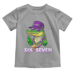 Mardi Gras Alligator Toddler T Shirt Funny Six Seven MAGA Political Meme TS14 Sport Gray Print Your Wear