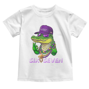 Mardi Gras Alligator Toddler T Shirt Funny Six Seven MAGA Political Meme TS14 White Print Your Wear