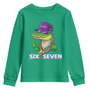 Mardi Gras Alligator Youth Sweatshirt Funny Six Seven MAGA Political Meme TS14 Irish Green Print Your Wear