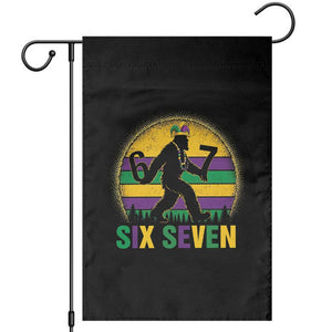 Mardi Gras Bigfoot Garden Flag Funny Six Seven Meme Carnival Trendy TS14 Black Print Your Wear