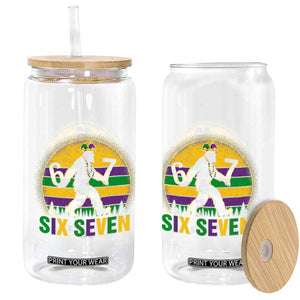 Mardi Gras Bigfoot Glass Can Funny Six Seven Meme Carnival Trendy TS14 Print Your Wear
