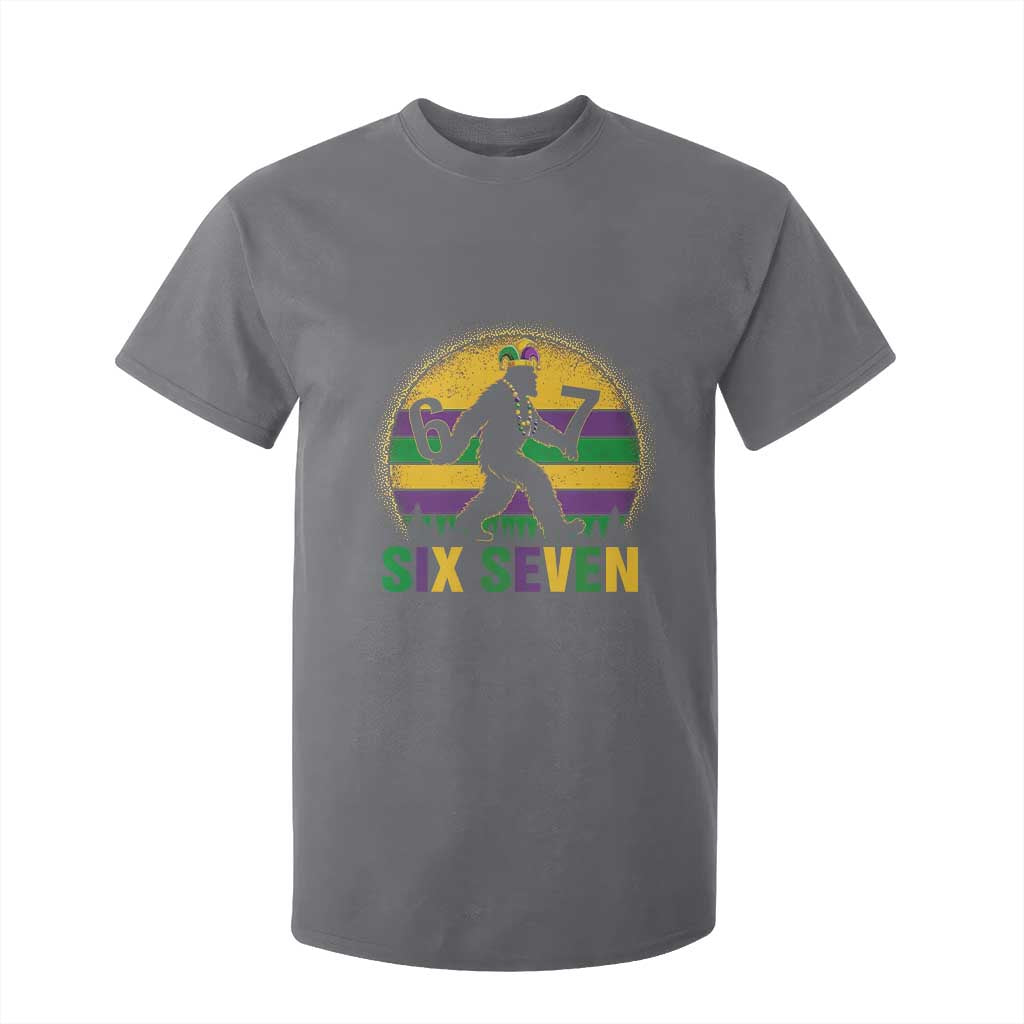 Mardi Gras Bigfoot T Shirt For Kid Funny Six Seven Meme Carnival Trendy TS14 Charcoal Print Your Wear