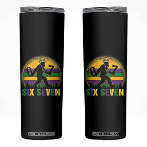 Mardi Gras Bigfoot Skinny Tumbler Funny Six Seven Meme Carnival Trendy TS14 Black Print Your Wear