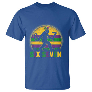 Mardi Gras Bigfoot T Shirt Funny Six Seven Meme Carnival Trendy TS14 Royal Blue Print Your Wear