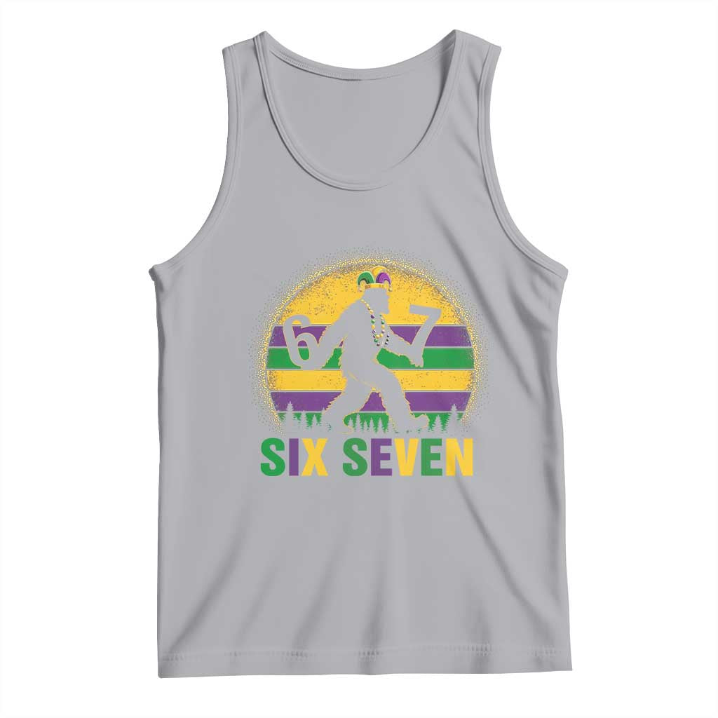 Mardi Gras Bigfoot Tank Top Funny Six Seven Meme Carnival Trendy TS14 Athletic Heather Print Your Wear