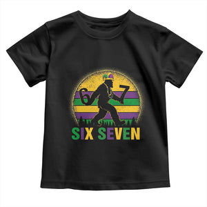 Mardi Gras Bigfoot Toddler T Shirt Funny Six Seven Meme Carnival Trendy TS14 Black Print Your Wear