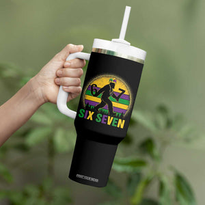 Mardi Gras Bigfoot Tumbler With Handle Funny Six Seven Meme Carnival Trendy TS14 Print Your Wear