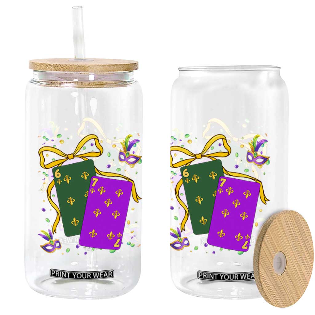 67 Mardi Gras Glass Can Funny Six Seven Playing Cards Meme TS14 Print Your Wear