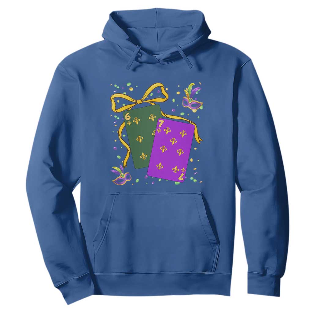 67 Mardi Gras Hoodie Funny Six Seven Playing Cards Meme TS14 Royal Blue Print Your Wear