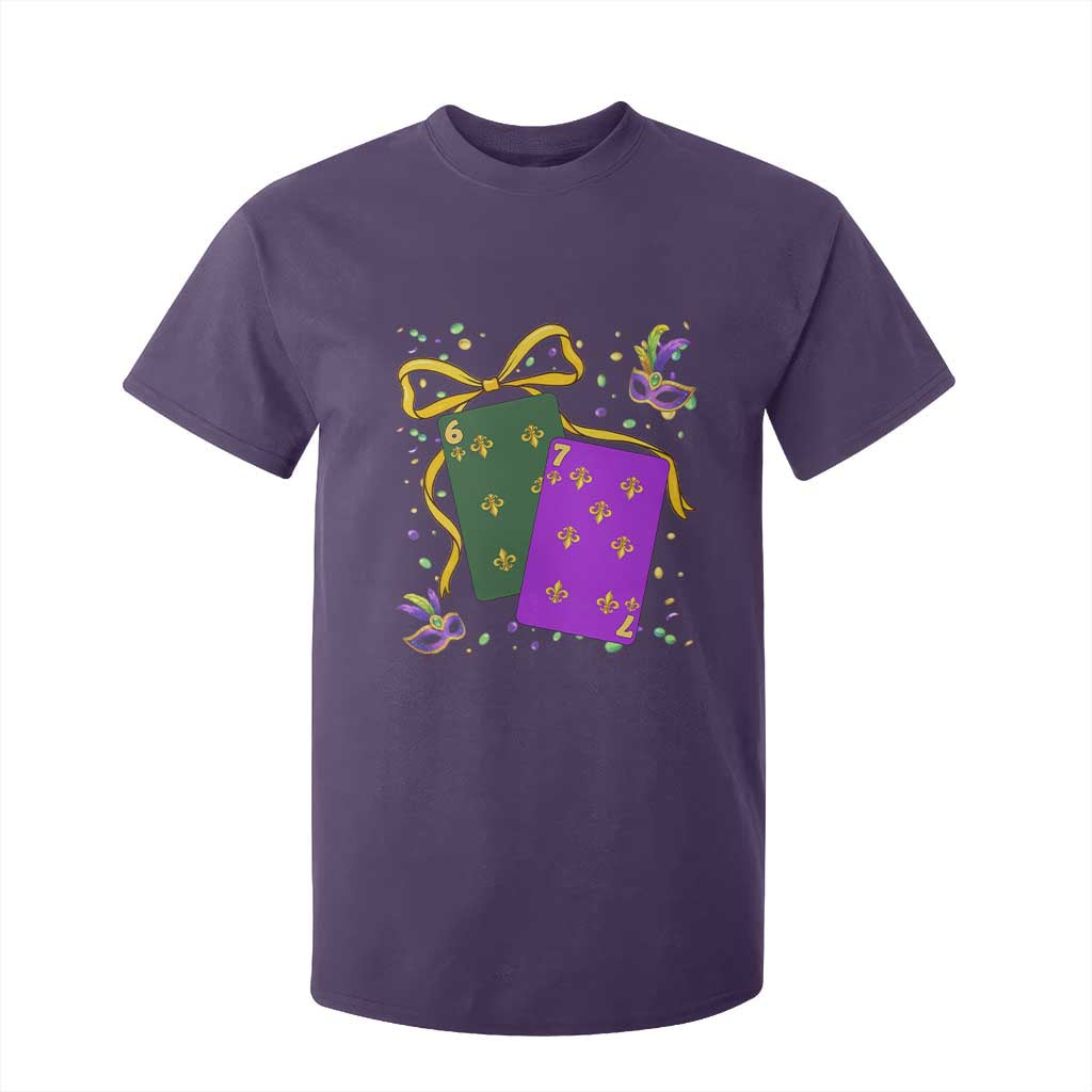 67 Mardi Gras T Shirt For Kid Funny Six Seven Playing Cards Meme TS14 Purple Print Your Wear