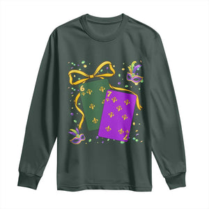 67 Mardi Gras Long Sleeve Shirt Funny Six Seven Playing Cards Meme TS14 Dark Forest Green Print Your Wear