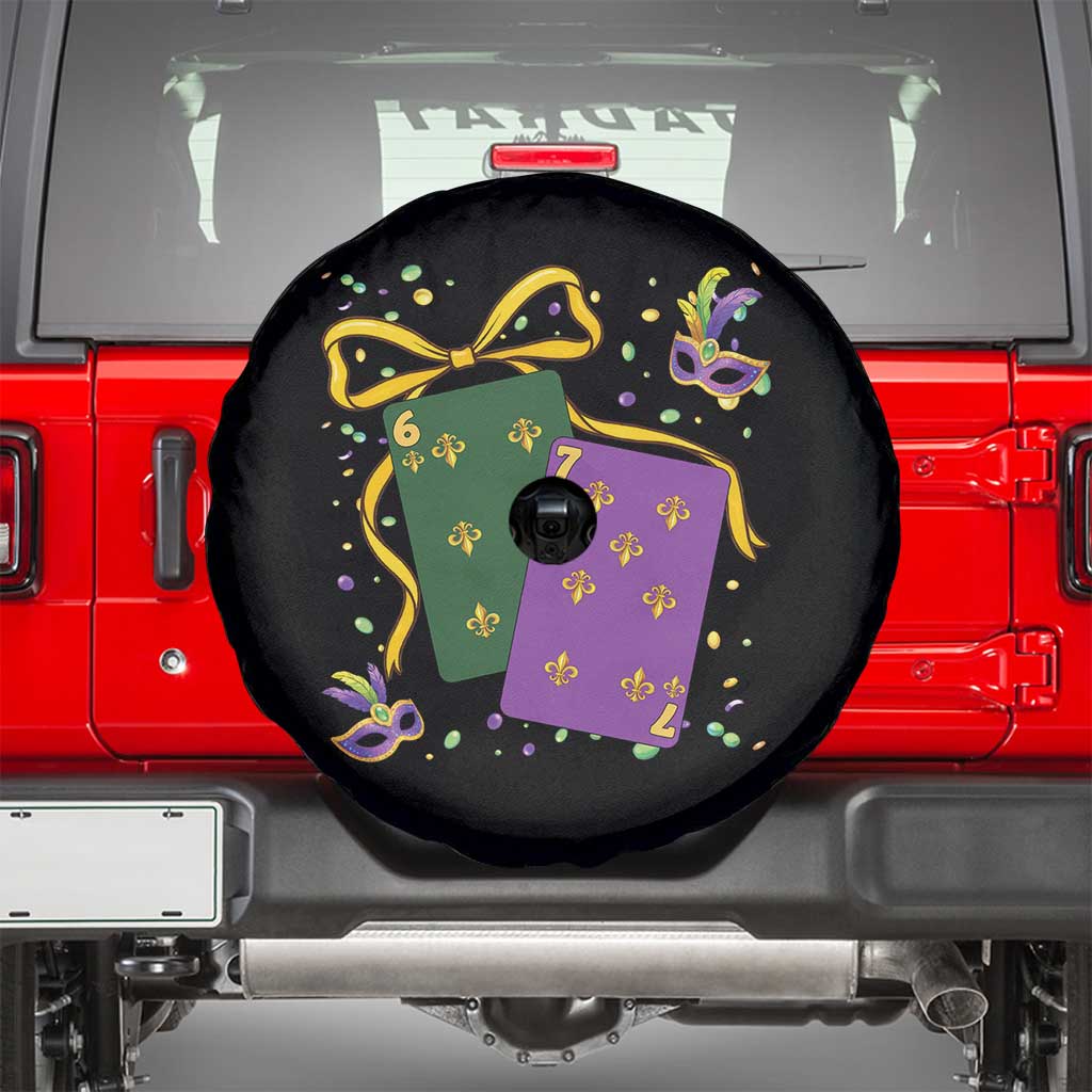 67 Mardi Gras Spare Tire Cover Funny Six Seven Playing Cards Meme TS14 Black Print Your Wear