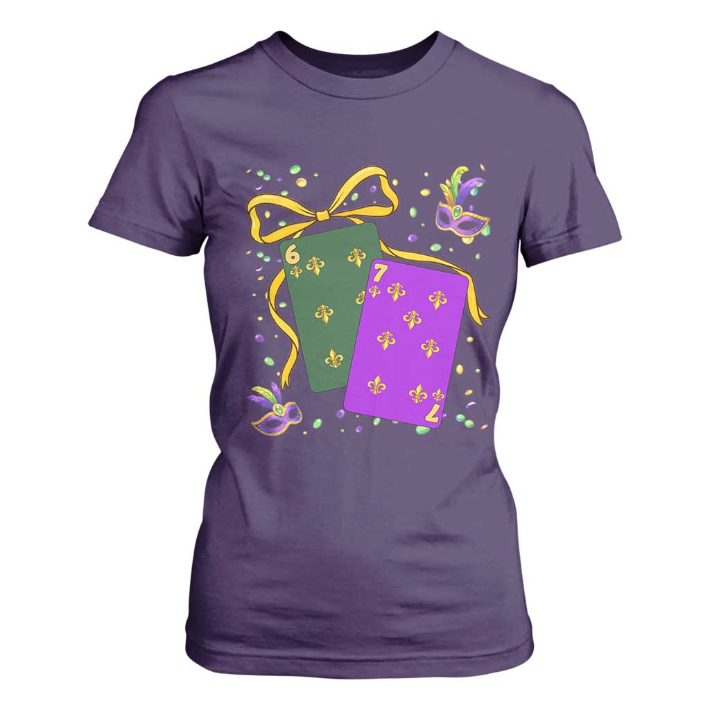 67 Mardi Gras T Shirt For Women Funny Six Seven Playing Cards Meme TS14 Purple Print Your Wear