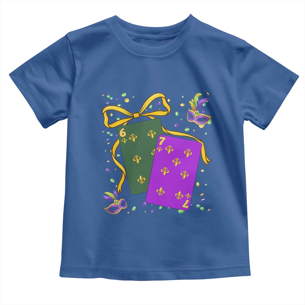 67 Mardi Gras Toddler T Shirt Funny Six Seven Playing Cards Meme TS14 Royal Blue Print Your Wear