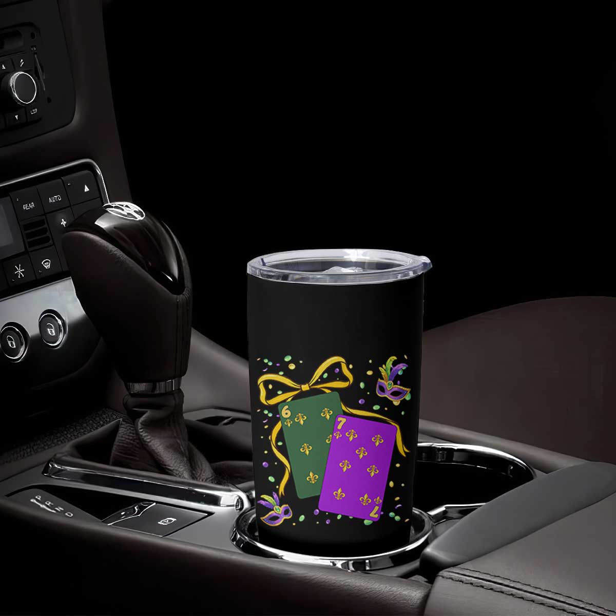 67 Mardi Gras Tumbler Cup Funny Six Seven Playing Cards Meme TS14 Print Your Wear