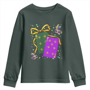 67 Mardi Gras Youth Sweatshirt Funny Six Seven Playing Cards Meme TS14 Dark Forest Green Print Your Wear