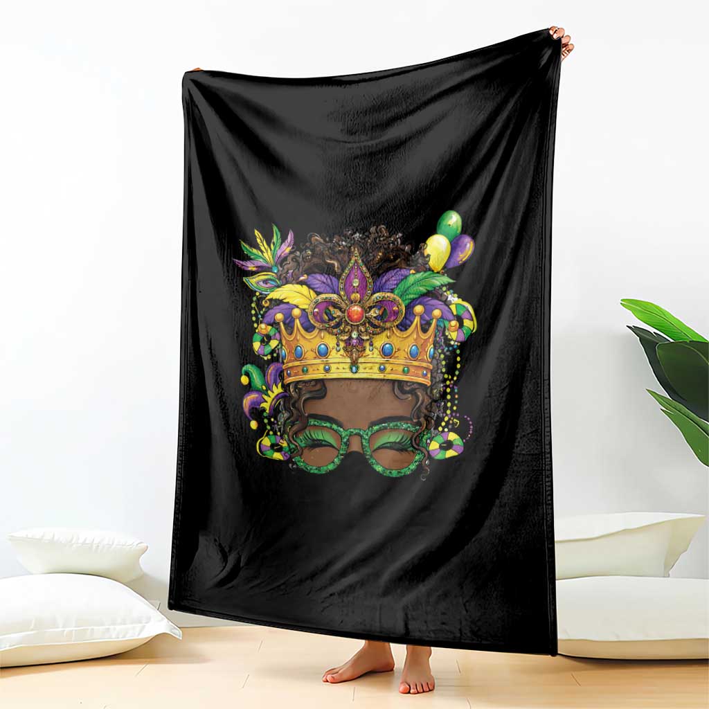 Mardi Gras Queen Throw Blanket Messy Pun Carnival Party TS14 Print Your Wear