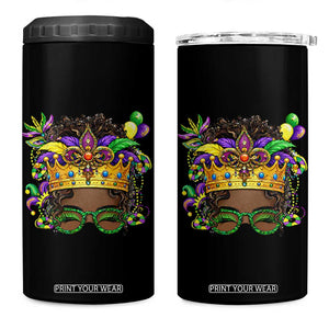Mardi Gras Queen 4 in 1 Can Cooler Tumbler Messy Pun Carnival Party TS14 One Size: 16 oz Black Print Your Wear
