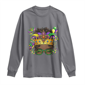Mardi Gras Queen Long Sleeve Shirt Messy Pun Carnival Party TS14 Charcoal Print Your Wear