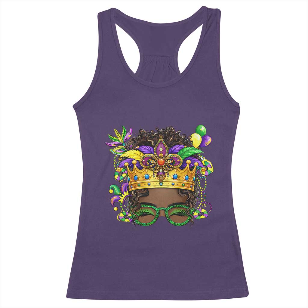 Mardi Gras Queen Racerback Tank Top Messy Pun Carnival Party TS14 Purple Print Your Wear