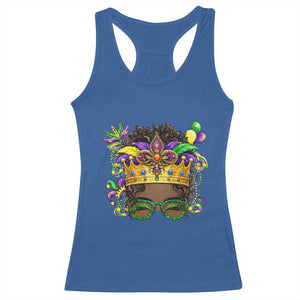 Mardi Gras Queen Racerback Tank Top Messy Pun Carnival Party TS14 Royal Blue Print Your Wear