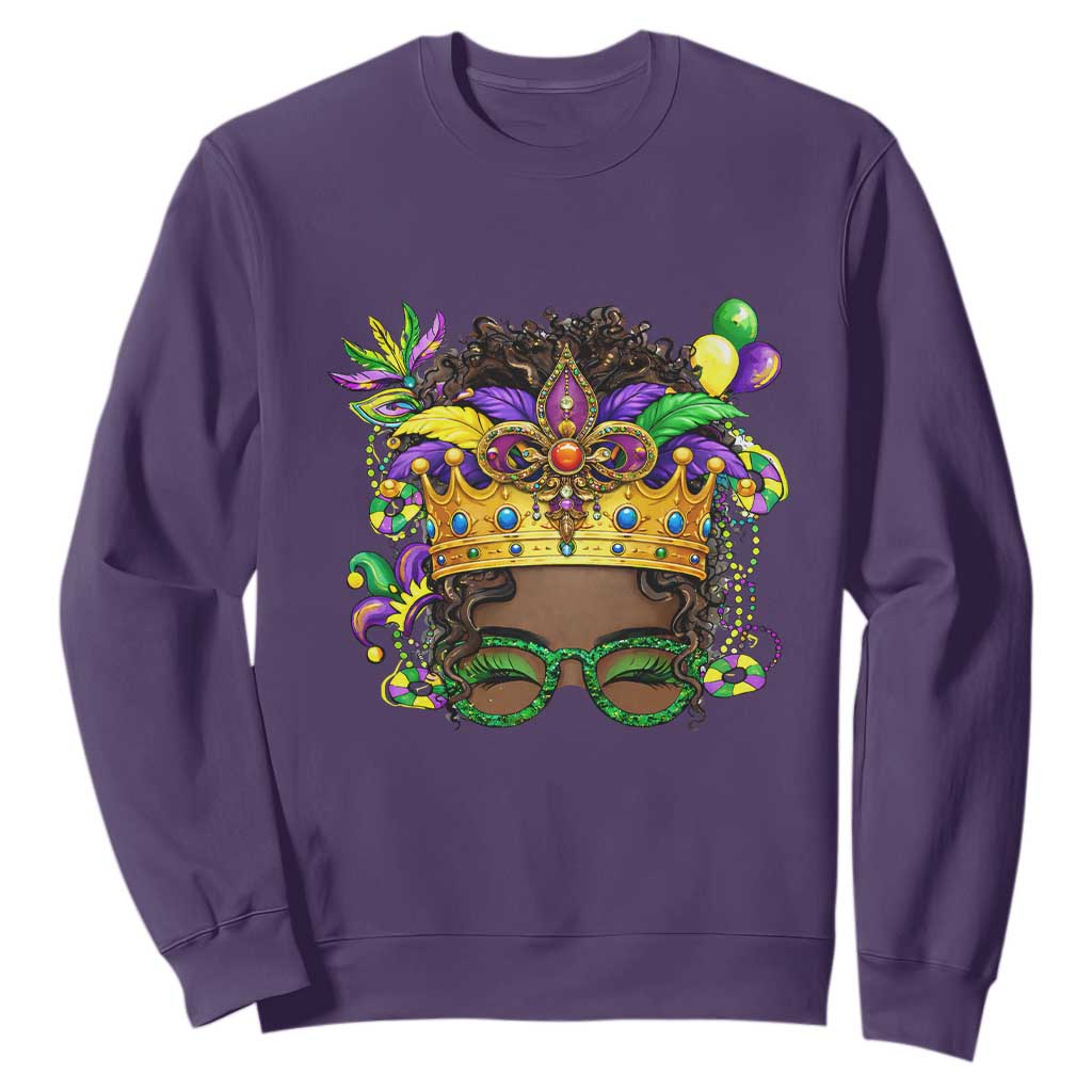 Mardi Gras Queen Sweatshirt Messy Pun Carnival Party TS14 Purple Print Your Wear