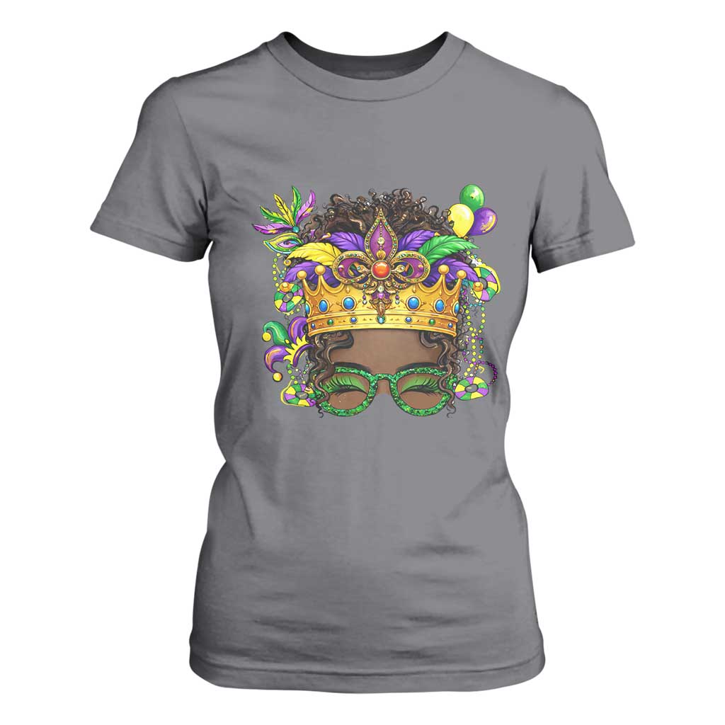 Mardi Gras Queen T Shirt For Women Messy Pun Carnival Party TS14 Charcoal Print Your Wear