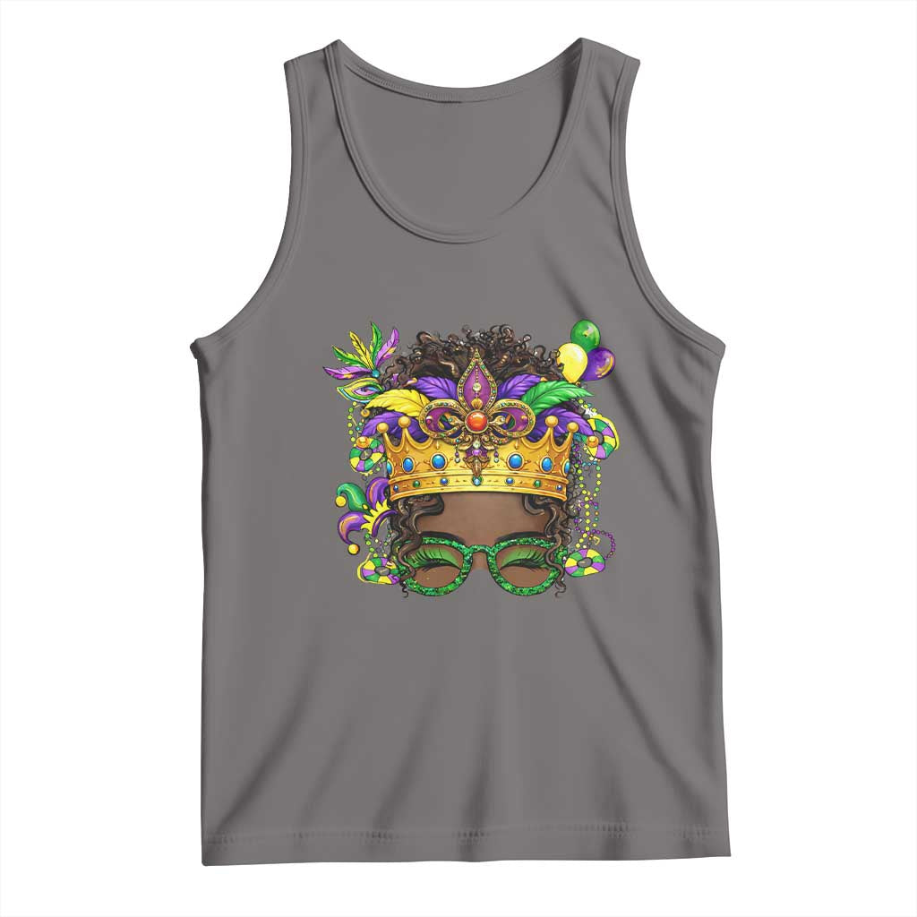 Mardi Gras Queen Tank Top Messy Pun Carnival Party TS14 Deep Heather Print Your Wear