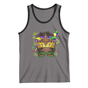 Mardi Gras Queen Tank Top Messy Pun Carnival Party TS14 Deep Heather Black Print Your Wear