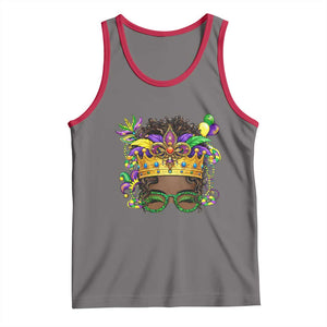 Mardi Gras Queen Tank Top Messy Pun Carnival Party TS14 Deep Heather Red Print Your Wear