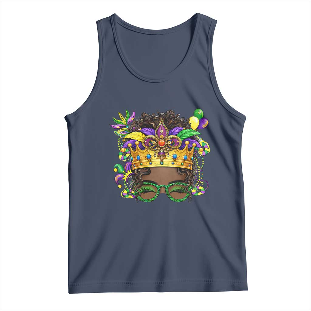 Mardi Gras Queen Tank Top Messy Pun Carnival Party TS14 Navy Print Your Wear