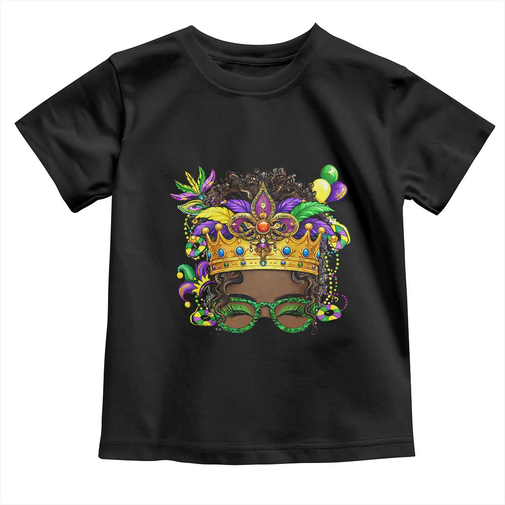 Mardi Gras Queen Toddler T Shirt Messy Pun Carnival Party TS14 Black Print Your Wear
