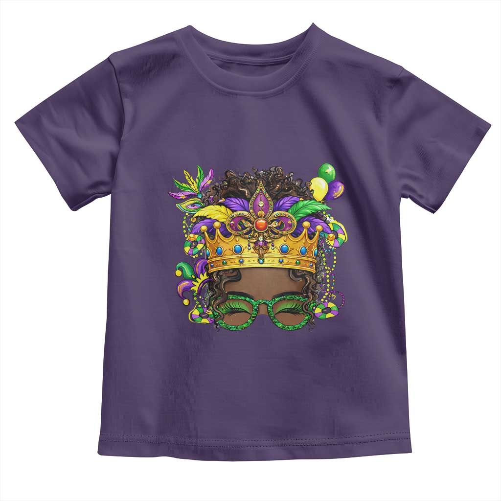 Mardi Gras Queen Toddler T Shirt Messy Pun Carnival Party TS14 Purple Print Your Wear