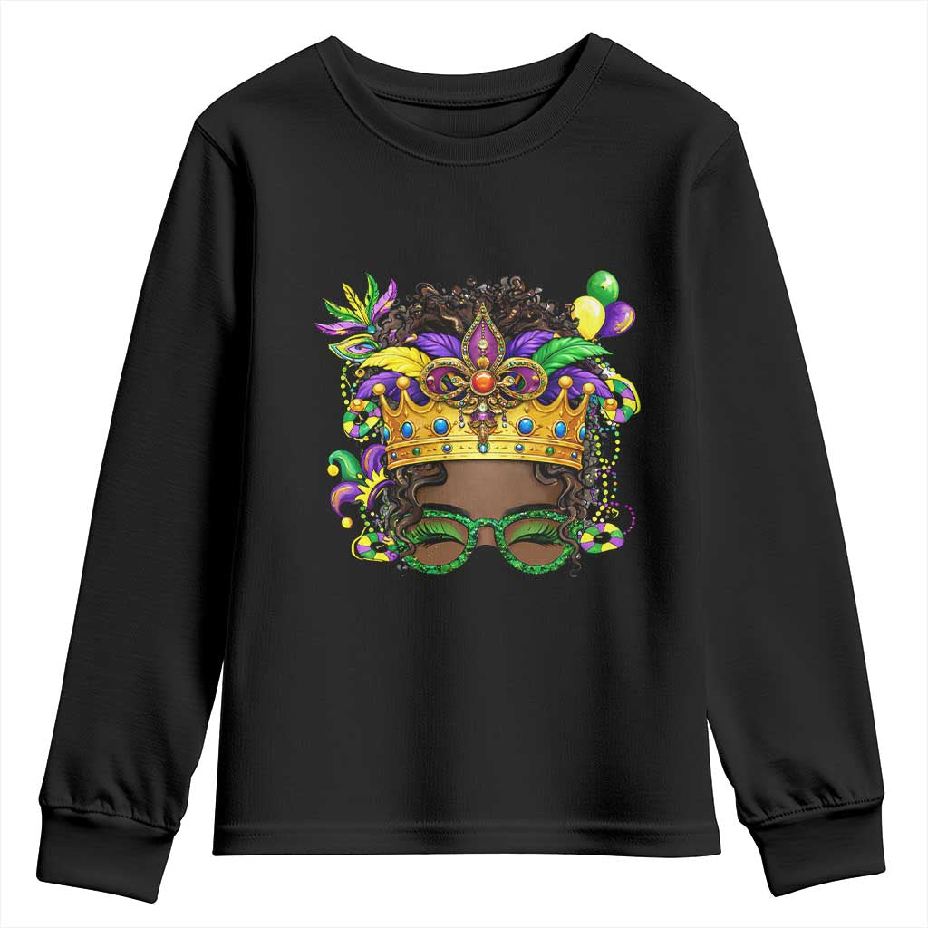 Mardi Gras Queen Youth Sweatshirt Messy Pun Carnival Party TS14 Black Print Your Wear
