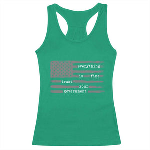 Everything is Fine Trust Your Government Racerback Tank Top Funny Political Sarcastic American Flag TS14 Irish Green Print Your Wear