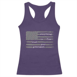Everything is Fine Trust Your Government Racerback Tank Top Funny Political Sarcastic American Flag TS14 Purple Print Your Wear