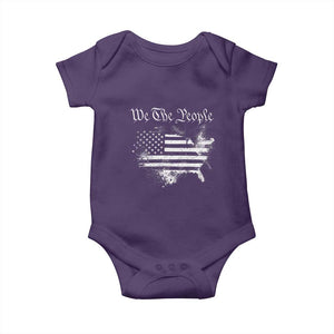 We The People Baby Onesie Vintage Grunge American Flag 4th of July 1776 TS14 Purple Print Your Wear