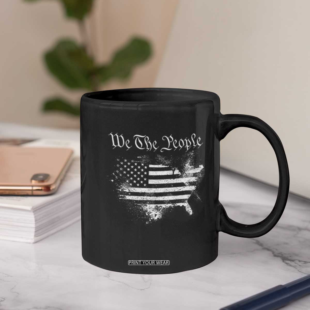 We The People Coffee Mug Vintage Grunge American Flag 4th of July 1776 TS14 Print Your Wear