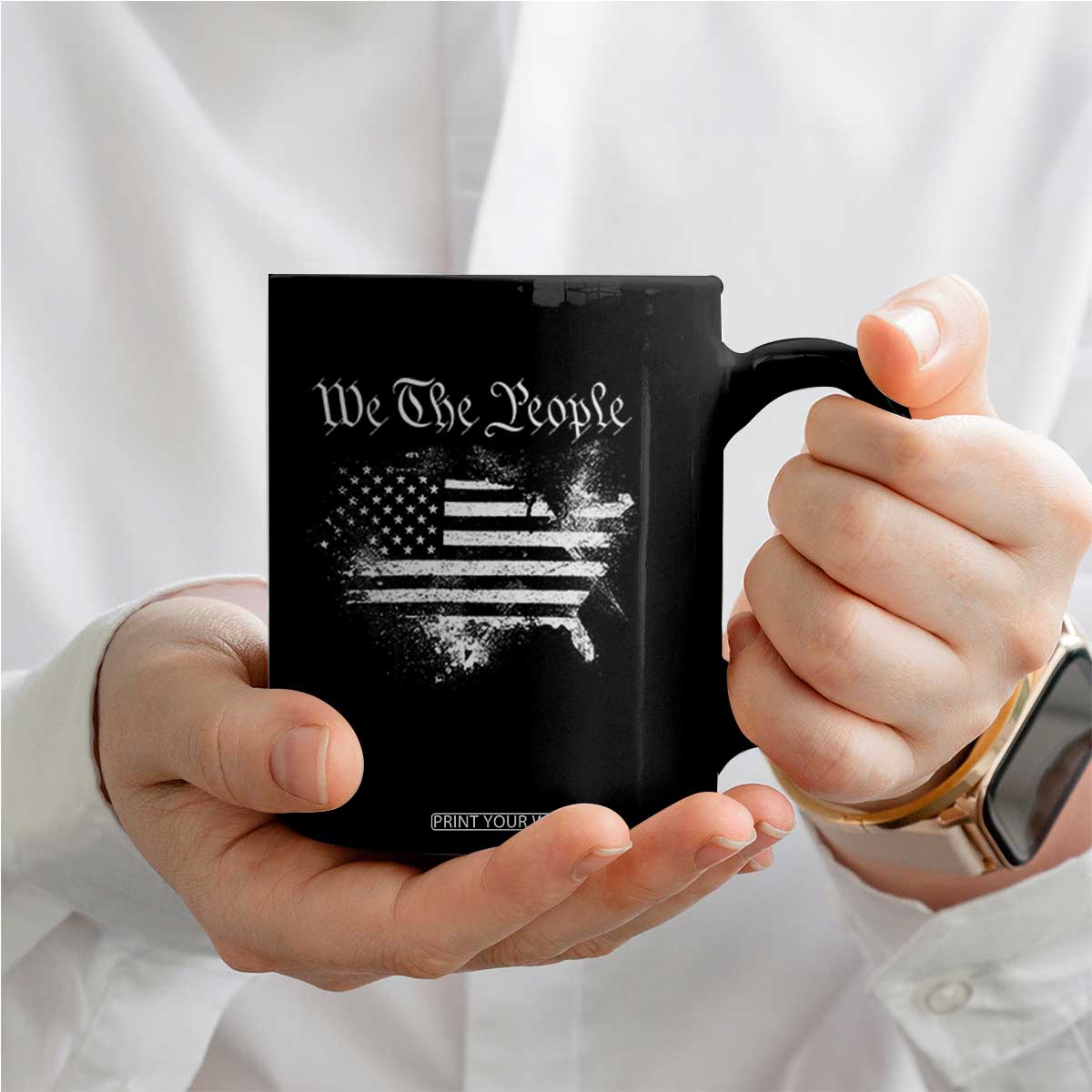 We The People Coffee Mug Vintage Grunge American Flag 4th of July 1776 TS14 Print Your Wear