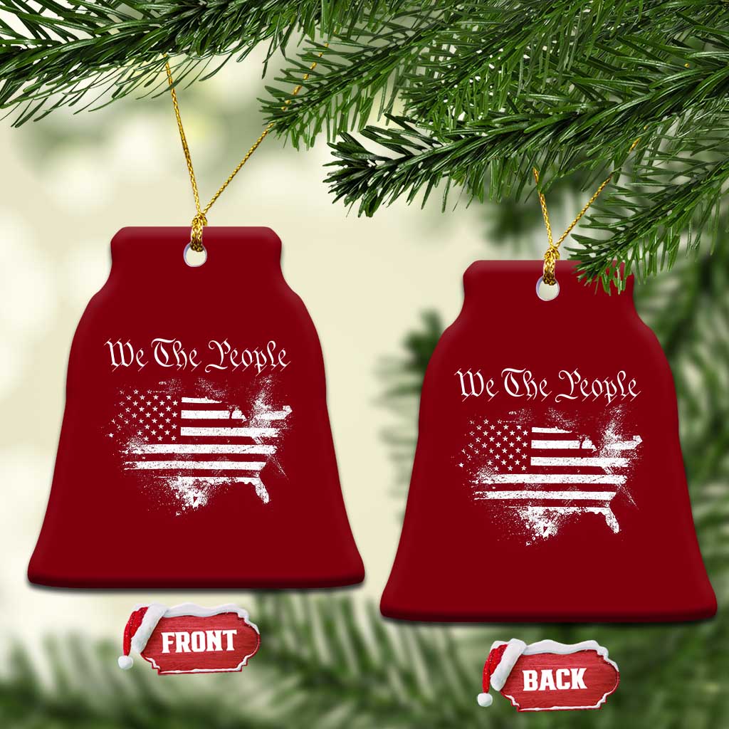 We The People Ceramic Ornament Vintage Grunge American Flag 4th of July 1776 TS14 Print Your Wear