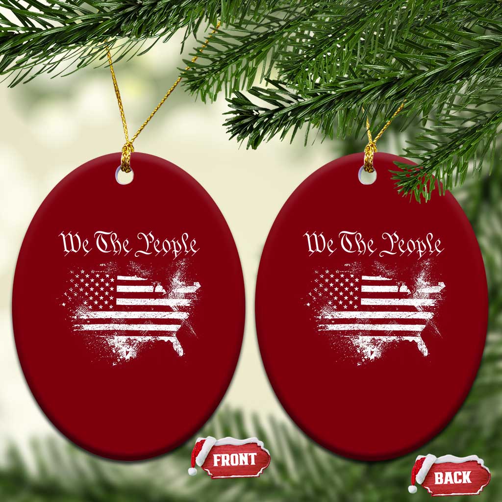 We The People Ceramic Ornament Vintage Grunge American Flag 4th of July 1776 TS14 Print Your Wear